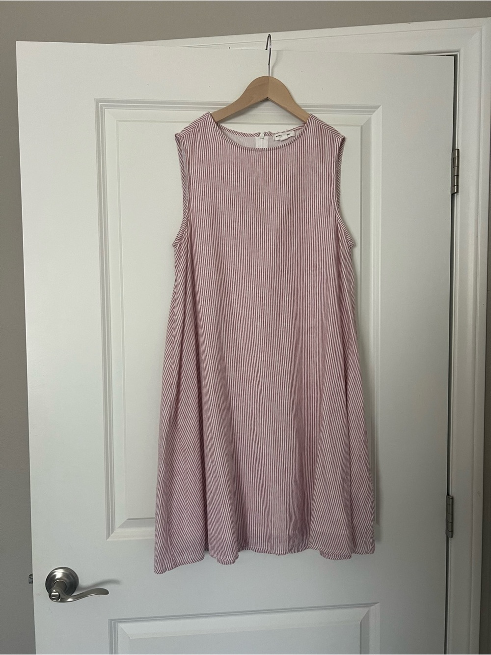 beachlunchlounge Pink + White Striped Sleeveless Dress